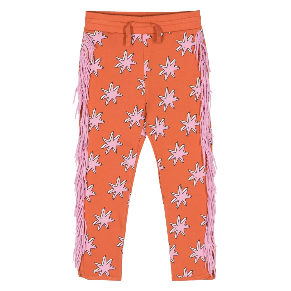 Stella Mccartney Girls Fringed Joggers In Orange - Unisex - Sweatpants - Multicolor - 12 Y - Kids