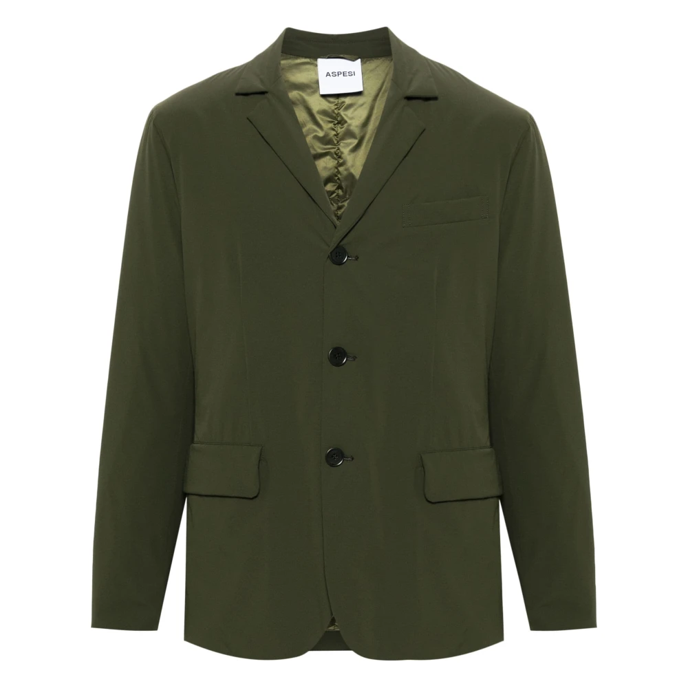 Aspesi Nylon Paperino Blazer Green Heren