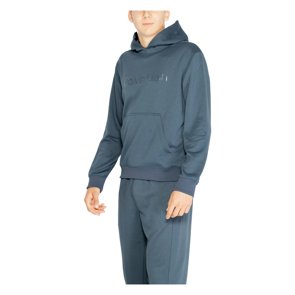 Calvin Klein Blauwe Hoodie Herfst Winter Stijl Blue Heren