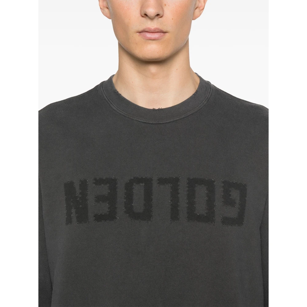 Golden Goose Antraciet Gouden T-Shirt Gray Heren