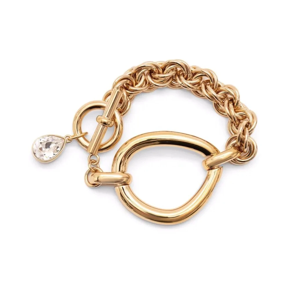 JW Anderson Guld Kedjearmband med Kristallaccent Yellow, Dam