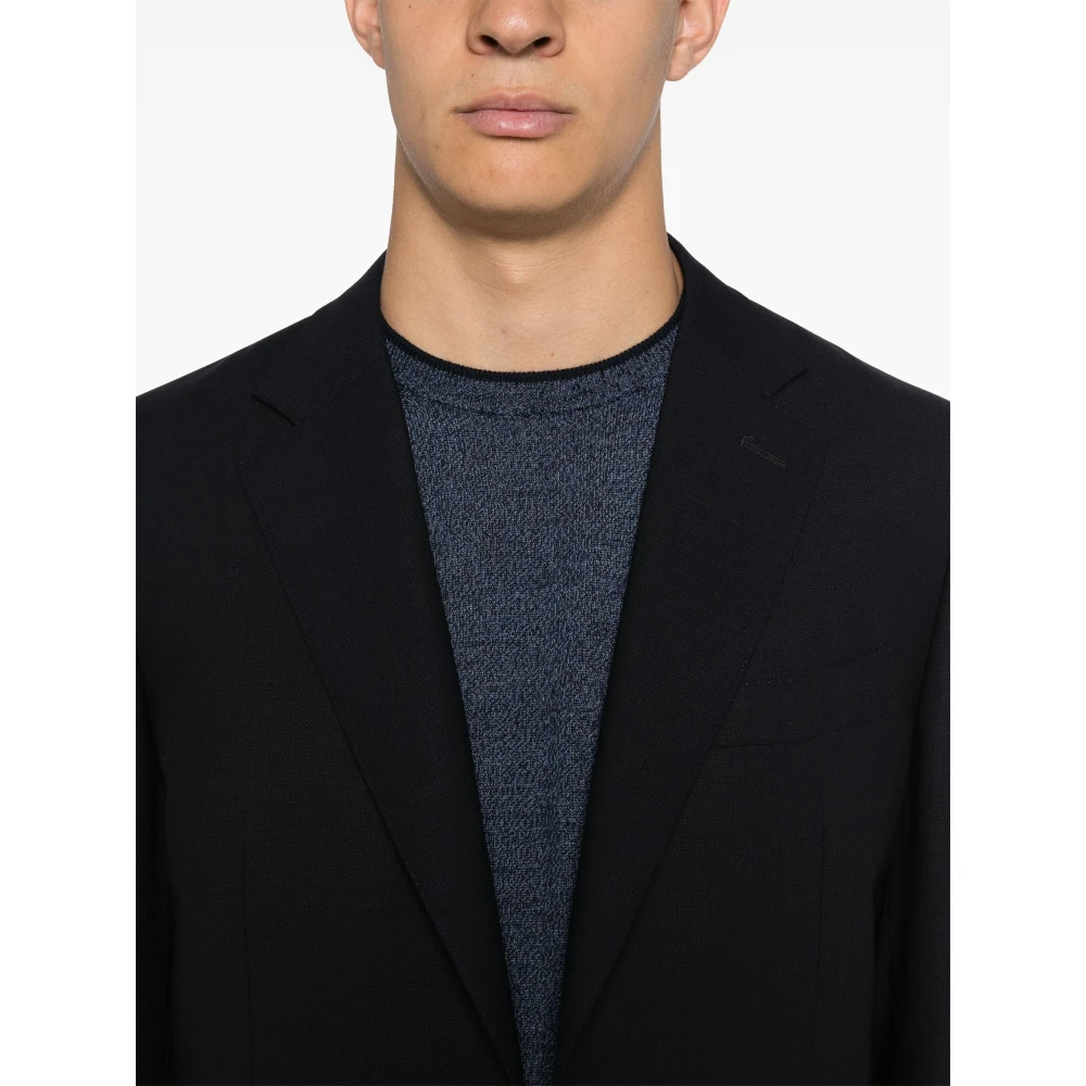 Canali Klassieke wollen blazer met 2 knopen Blue Heren