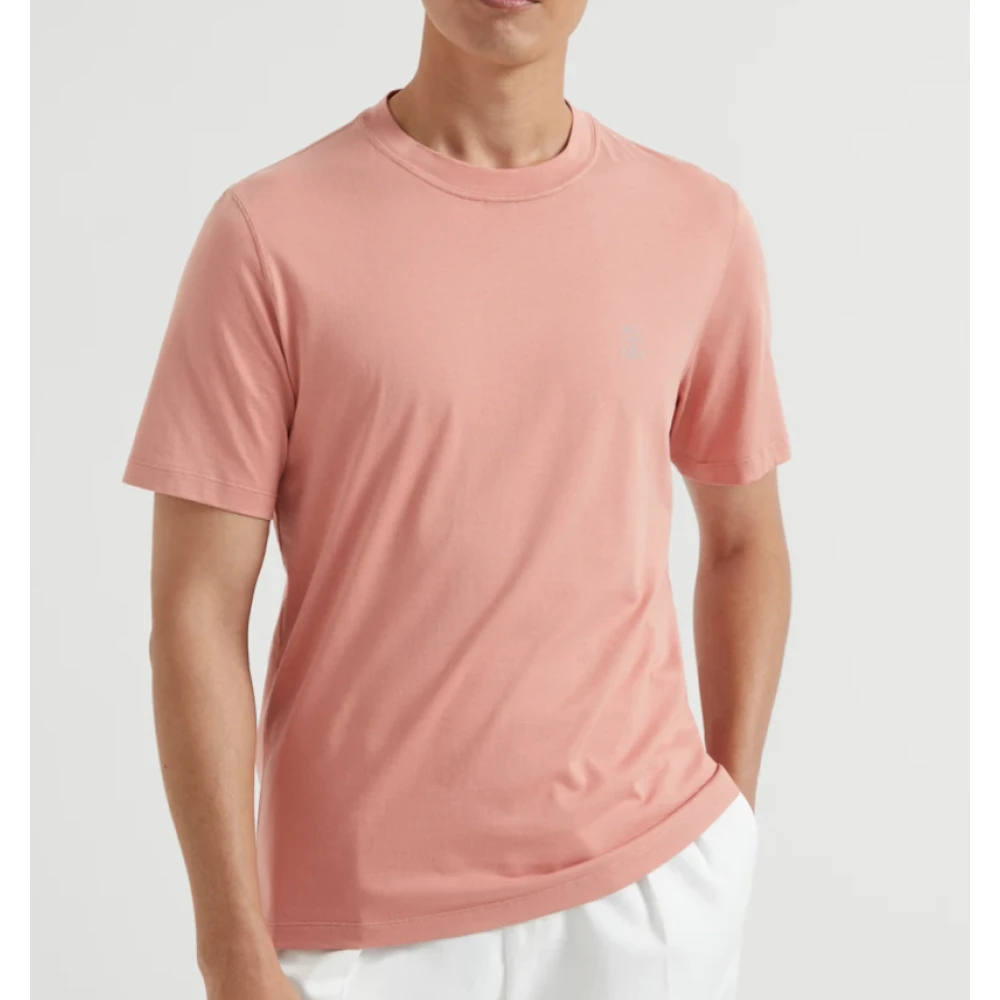 BRUNELLO CUCINELLI Stijlvolle T-shirts voor mannen en vrouwen Pink Heren
