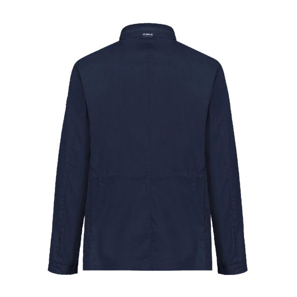 People of Shibuya Blauwe camouflage katoenen jack met opstaande kraag Blue Heren