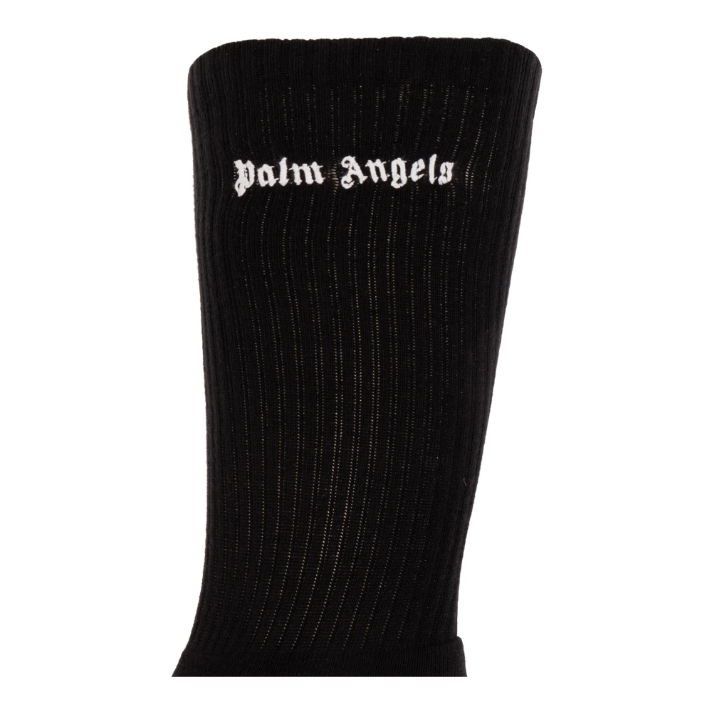 Palm Angels Geribbelde sokken Black Heren