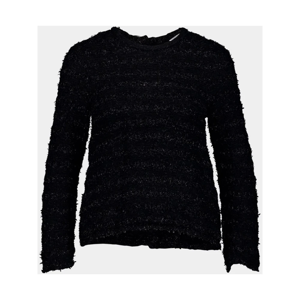 Balenciaga Innovatieve Tweed Top met Logo Knopen Black Dames