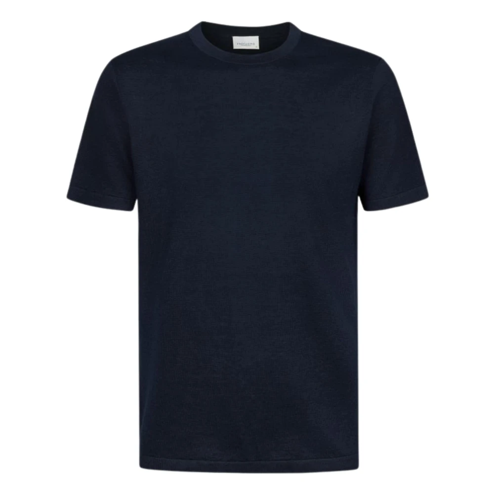 Profuomo Blue T-Shirts, Male, 2XL, T-Shirt Crew Neck Ss