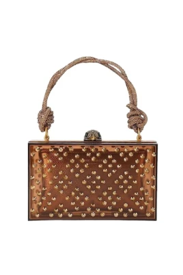 Macrame Handle Box Clutch