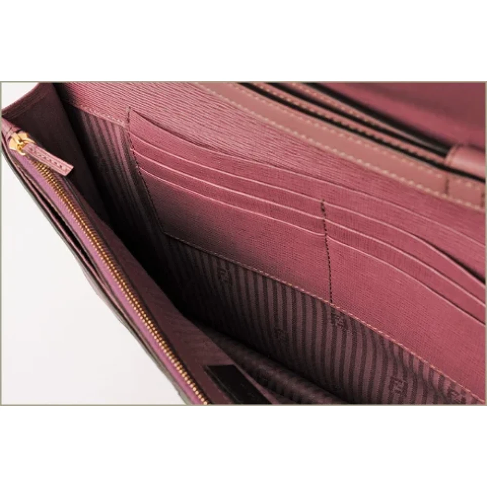 Fendi Vintage Pre-owned Leather shoulder-bags Purple Dames