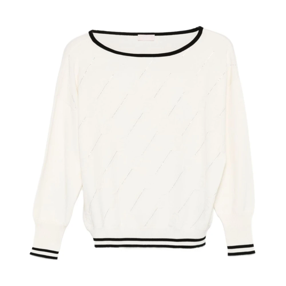 Liu Jo Women's Multicolor Round-Neck Knitwear, M, Stylish Nero Jumper Aw25