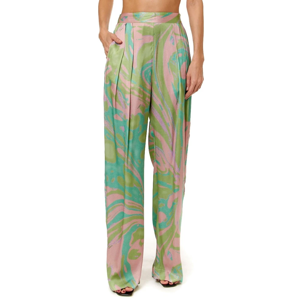 pinko Elegant Satin Lucido Green Pink Multicolor Dames