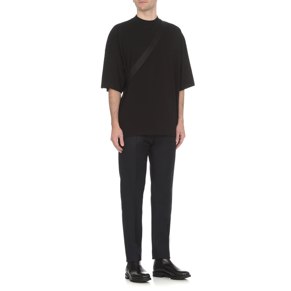 Jil Sander Zwarte Oversized Katoenen T-shirt voor Mannen Black Heren