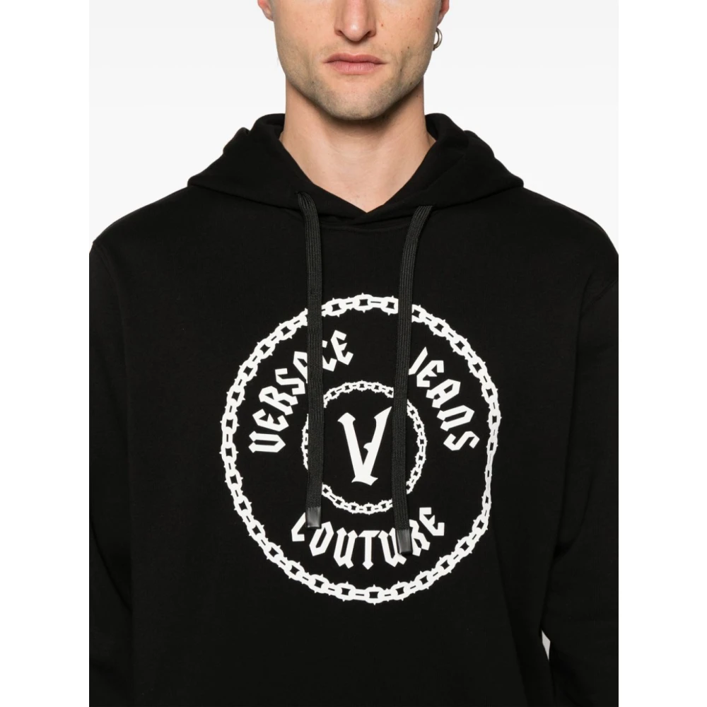 Versace Jeans Couture Zwarte Sweatshirt voor Mannen Aw24 Black Heren