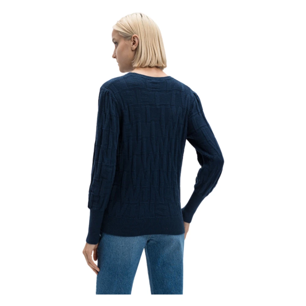 Twinset Blauwe Gebreide Trui Comfortabele Katoenmix Blue Dames