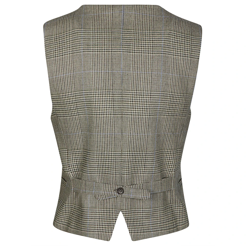P.a.r.o.s.h. Prins van Wales Ruit Vest Beige Dames