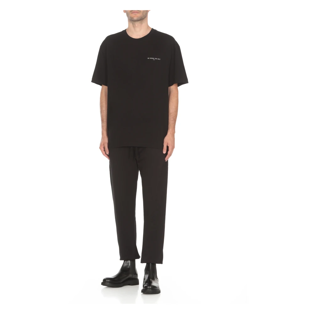 IH NOM UH NIT Zwart Katoenen T-shirt met Logoprint Black Heren