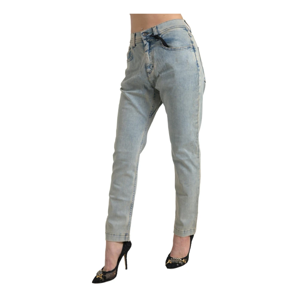 Dolce & Gabbana Blauwe Skinny Jeans Rits Italië Blue Dames