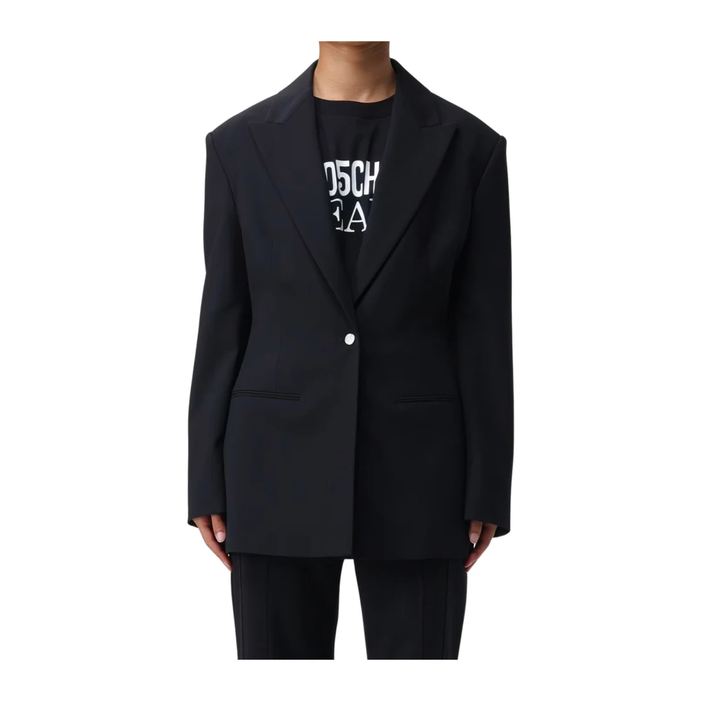Moschino Zwarte Jassen voor Stijlvolle Look Black Dames