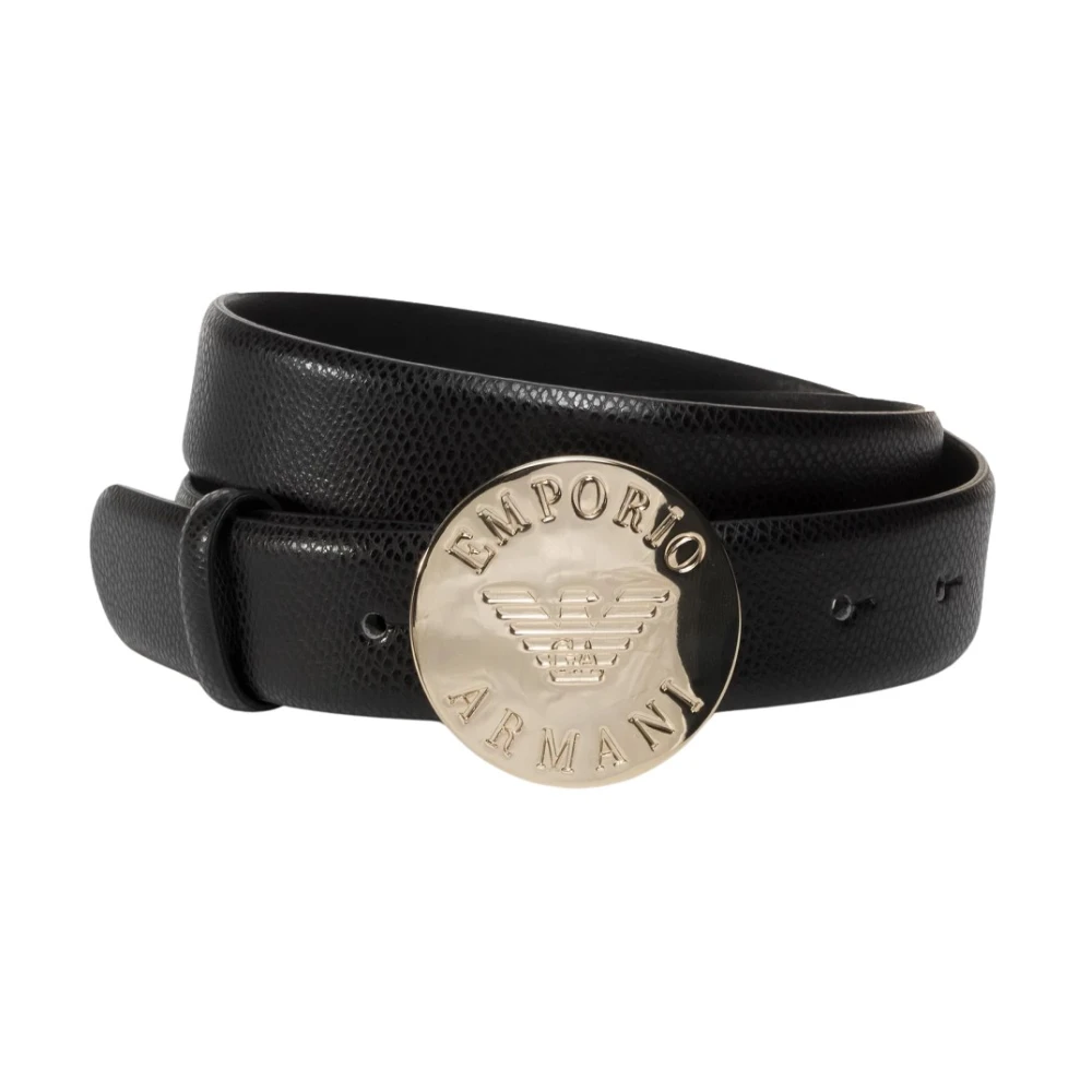 Emporio Armani Women's Black Logo Buckle Belt