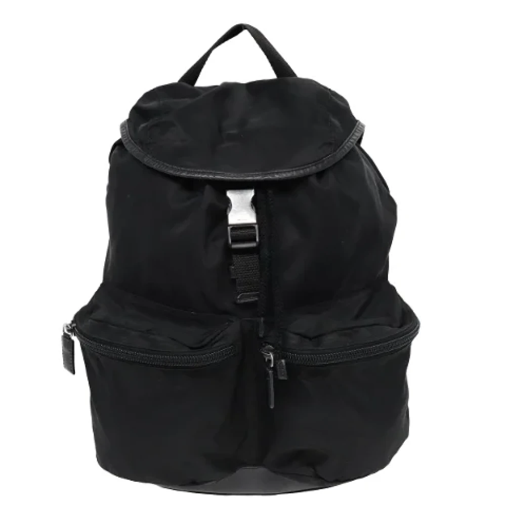 Prada Vintage Pre-owned Fabric backpacks Black Dames