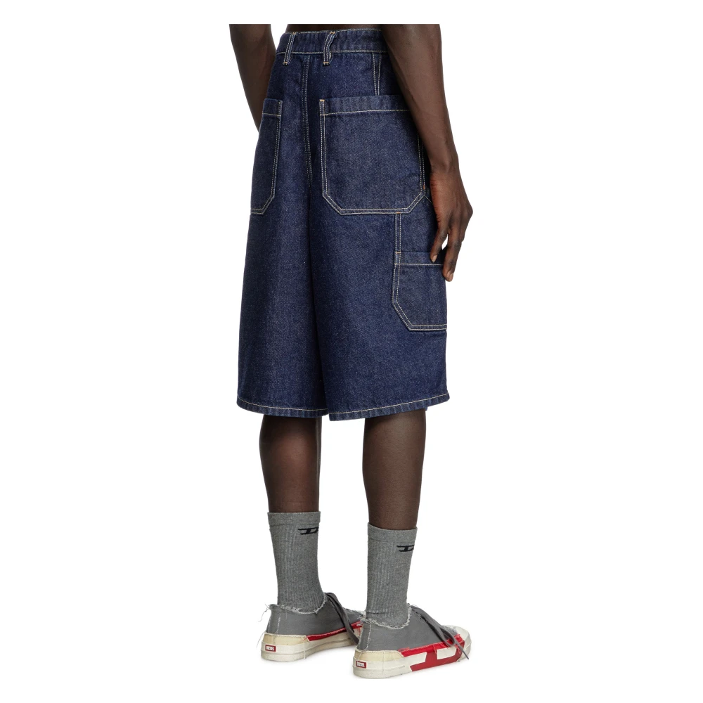 Diesel Blauwe Denim Bermuda Cargo Shorts Blue Heren