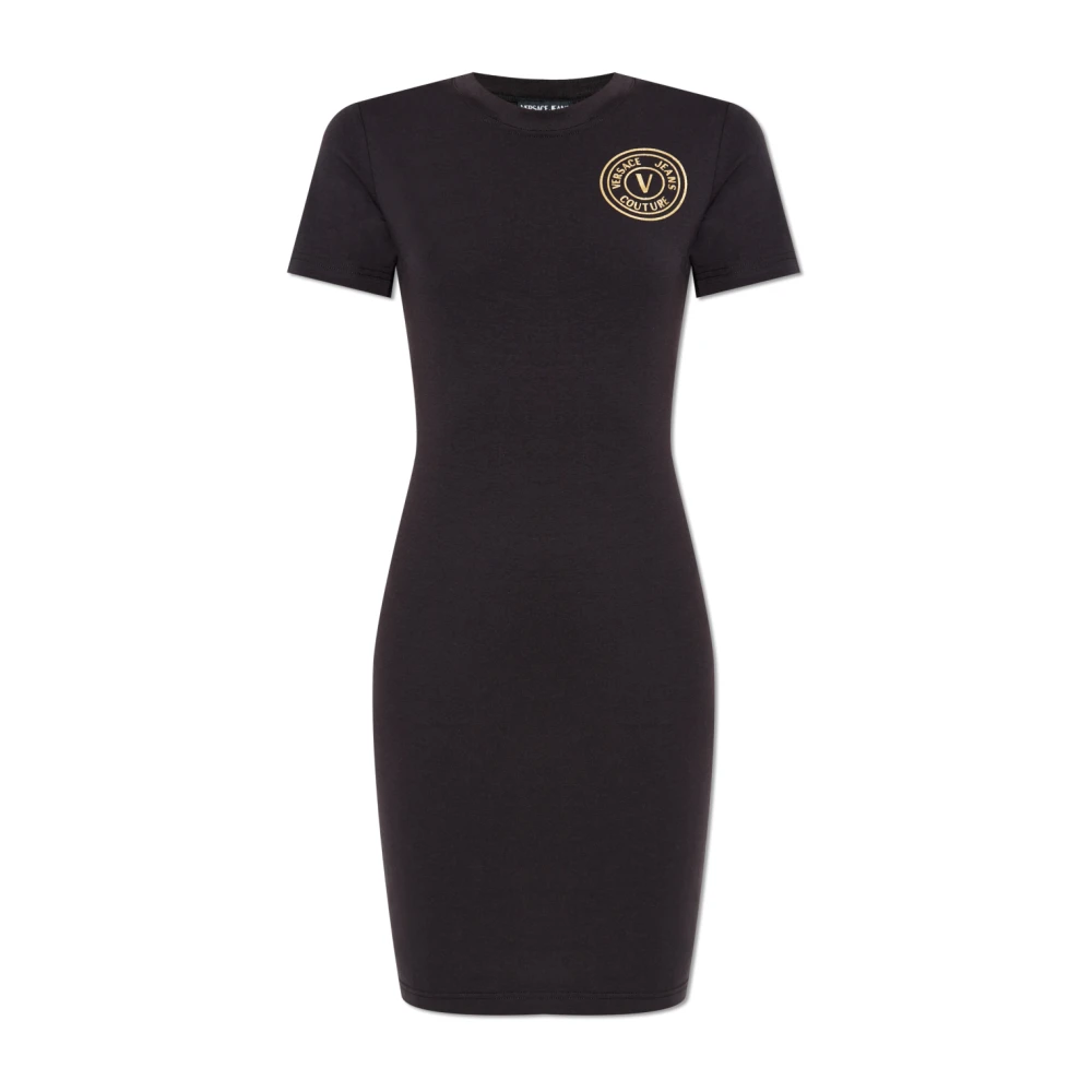 Versace Jeans Couture Jurk met logo Black Dames