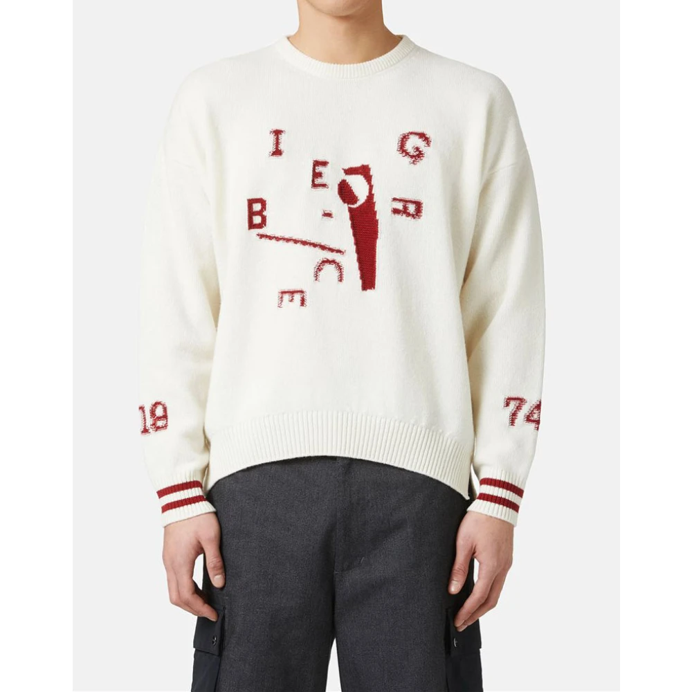 Iceberg Wollen trui met logo Beige Heren