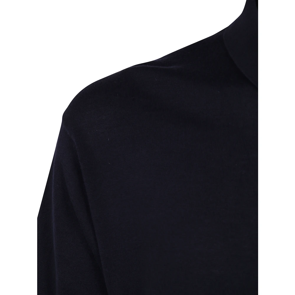 John Smedley Korte mouwen overhemd voor heren Blue Heren