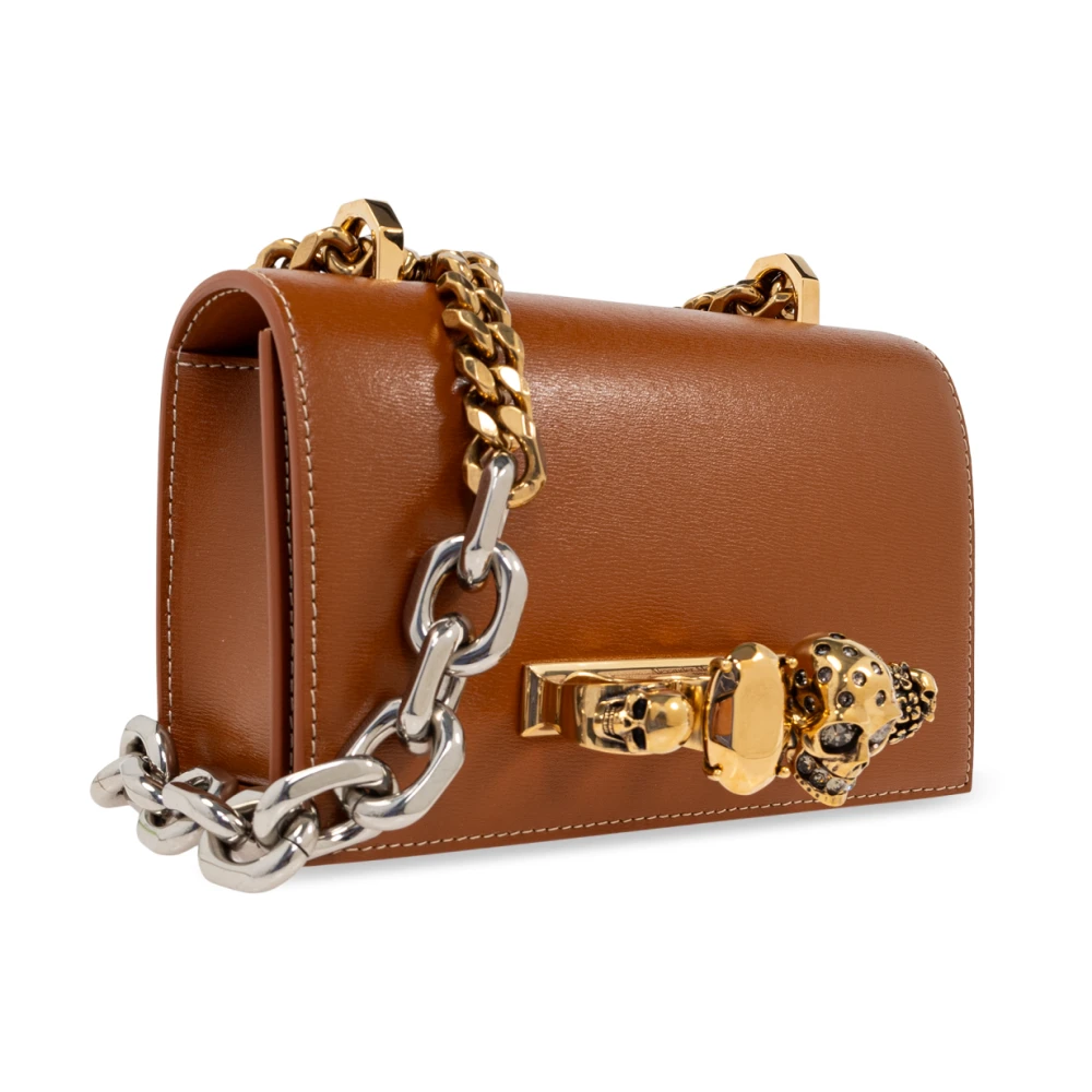 alexander mcqueen Jewelled Satchel Mini Schoudertas Brown Dames