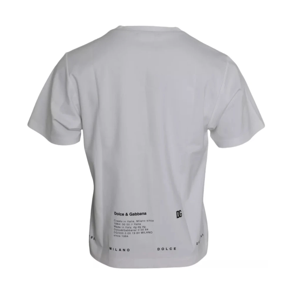 Dolce & Gabbana Rode Lippen Grafisch Wit T-Shirt Mannen White Heren