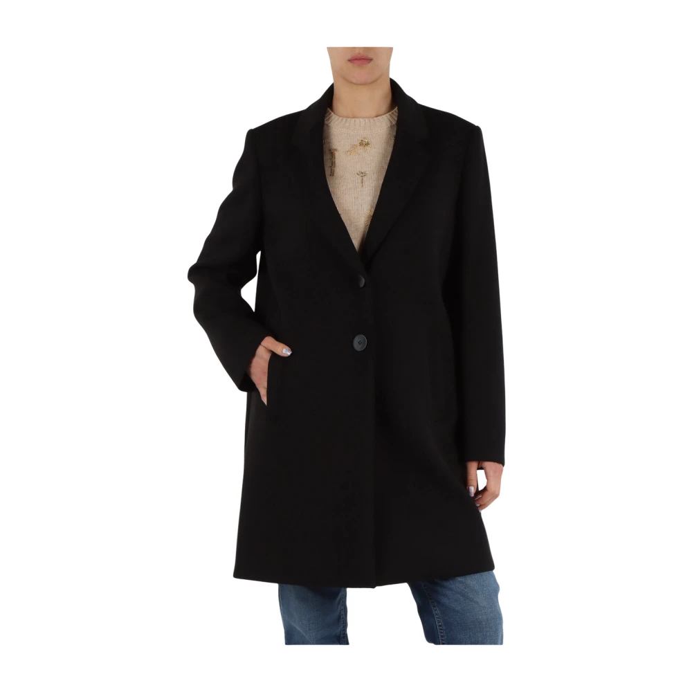 Elena Mirò Omkeerbare viscose jas Black Dames