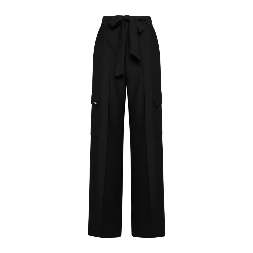 Silvian Heach Donna Nero - Pantaloni Ampi Con Cintura Annodata - Trousers - 2XS