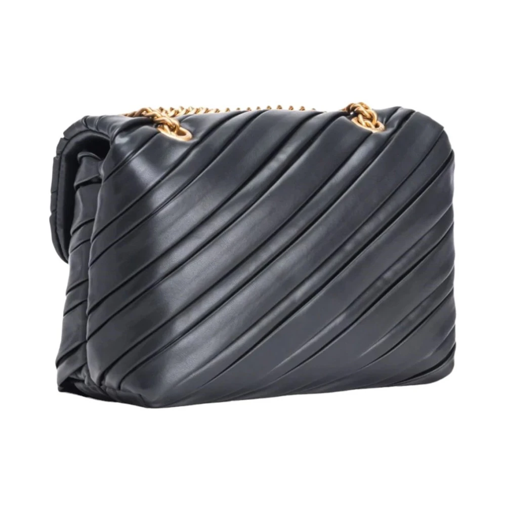 pinko Love Puff Mini Clutch in Zwart en Goud Black Dames