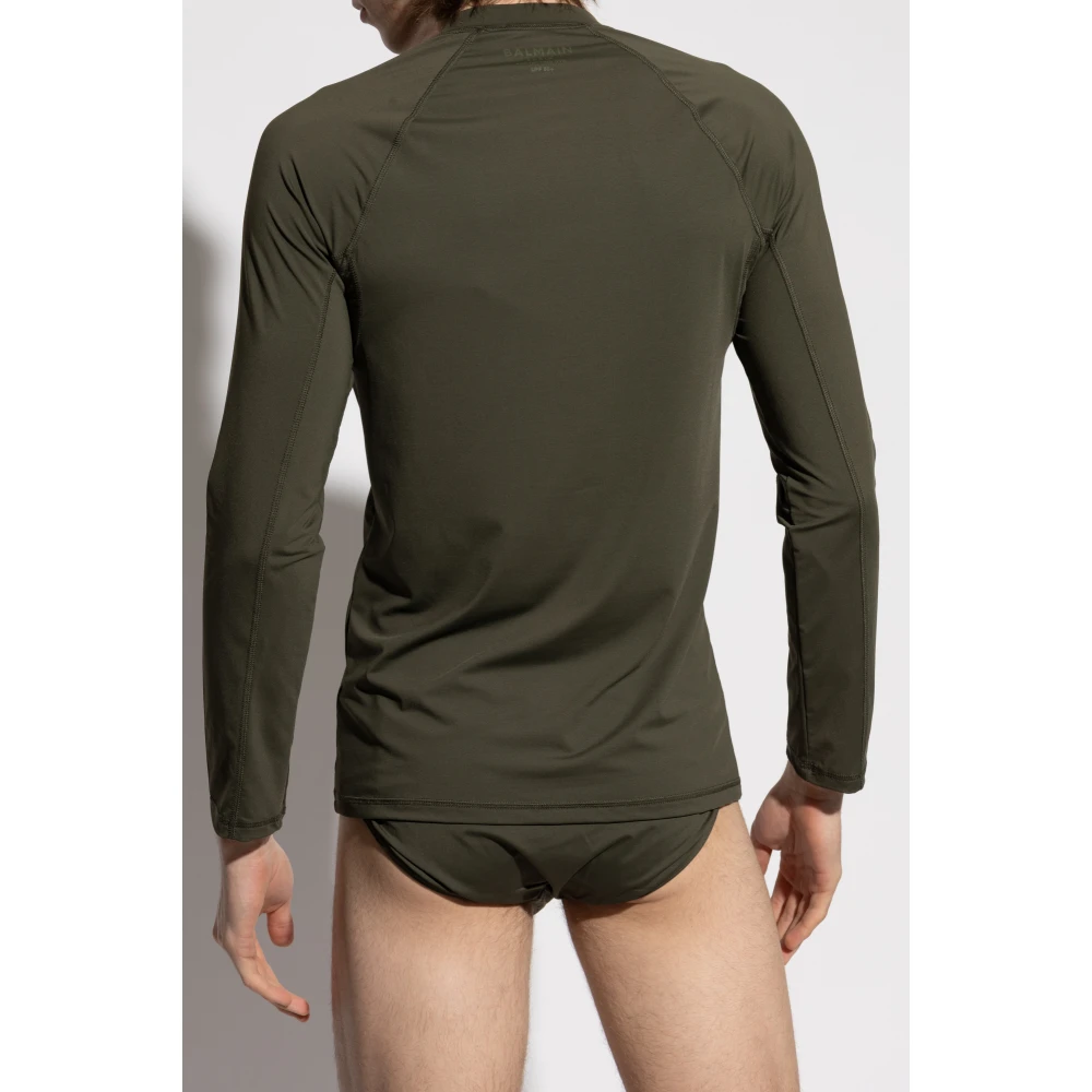 Balmain Zwem T-shirt Green Heren