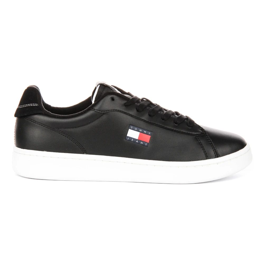Tommy Jeans Men's Black Sneakers, 9 Uk, Archive 98 Leather Trainers