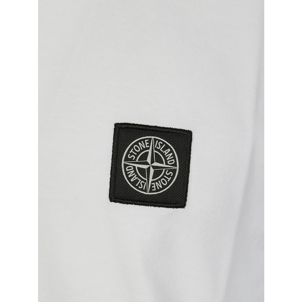 Stone Island Logo T-shirt Klassiek Casual Dragen White Heren