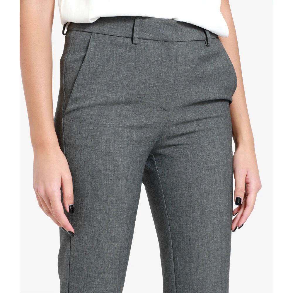 Simona Corsellini Viscose broek met sigarettenpasvorm en splitzakken Gray Dames