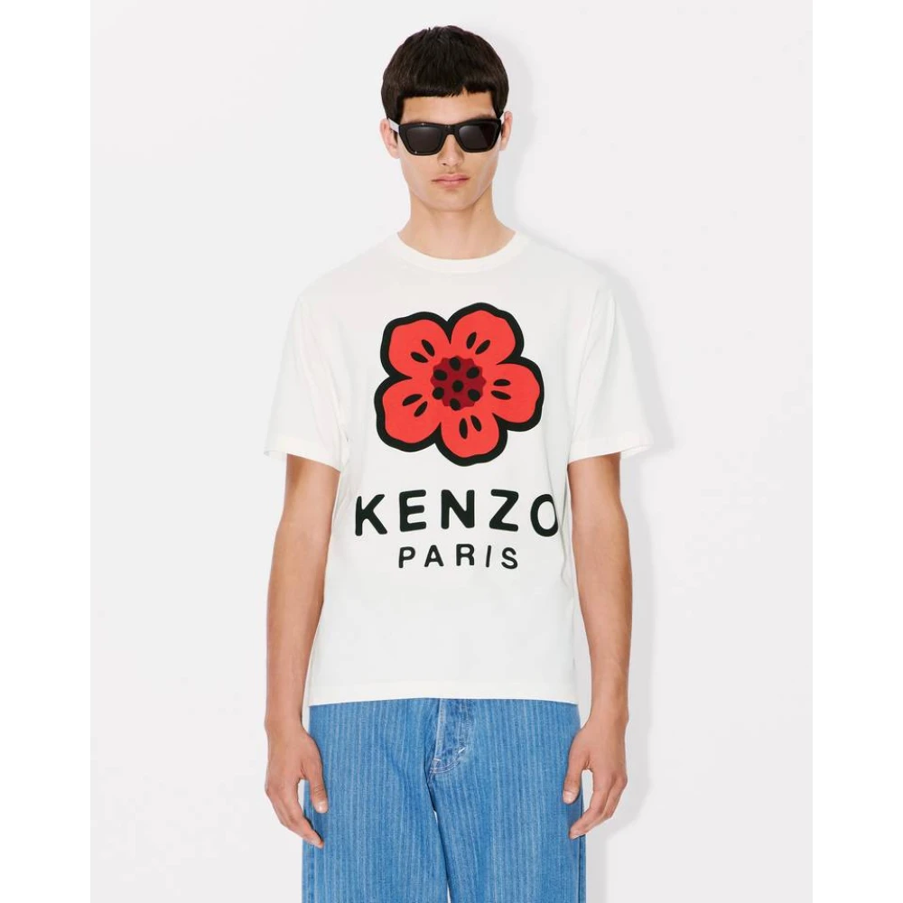 Kenzo Bloemenprint Klassiek T-shirt White Heren