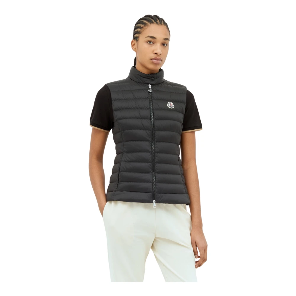 Moncler Lichtgewicht donsvest met gewatteerde voering Black Dames
