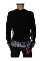 pull-v-en-laine-camouflage-noire
