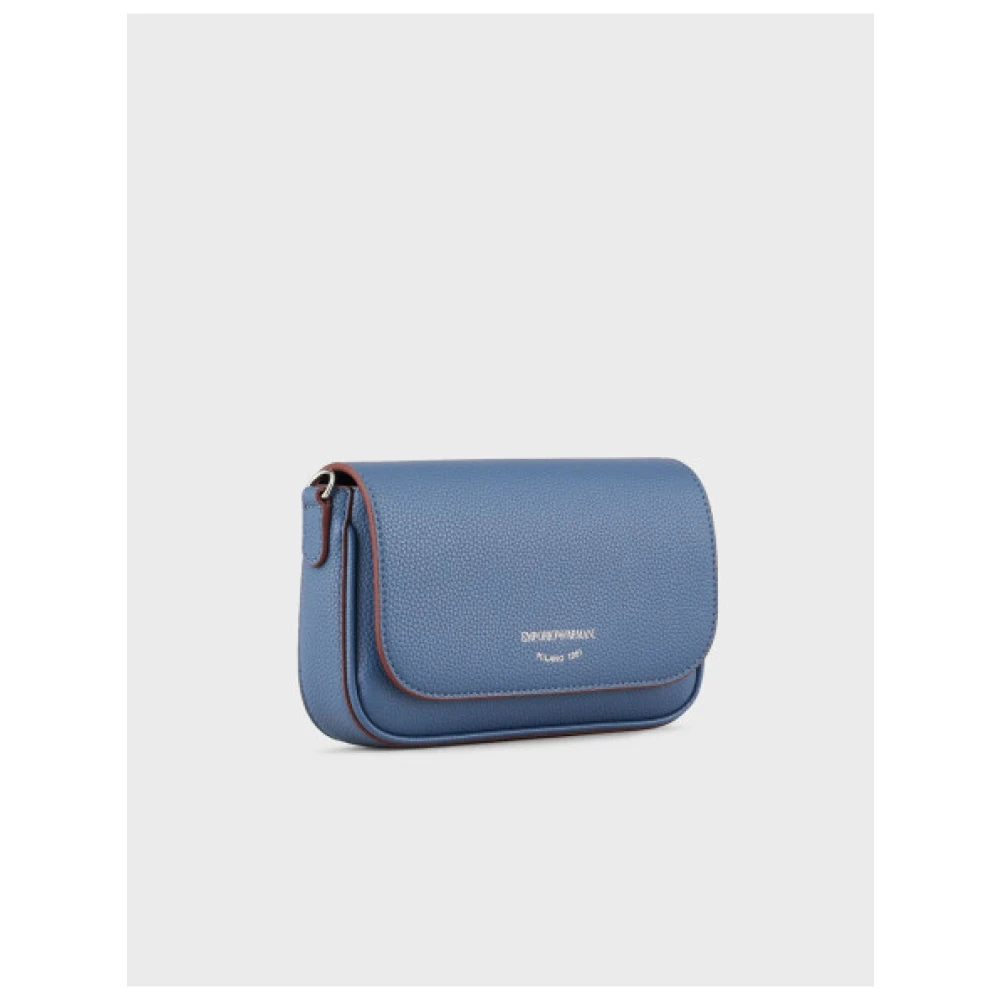 Emporio Armani Trendy Flap Tas in Kunstleer Blue Dames