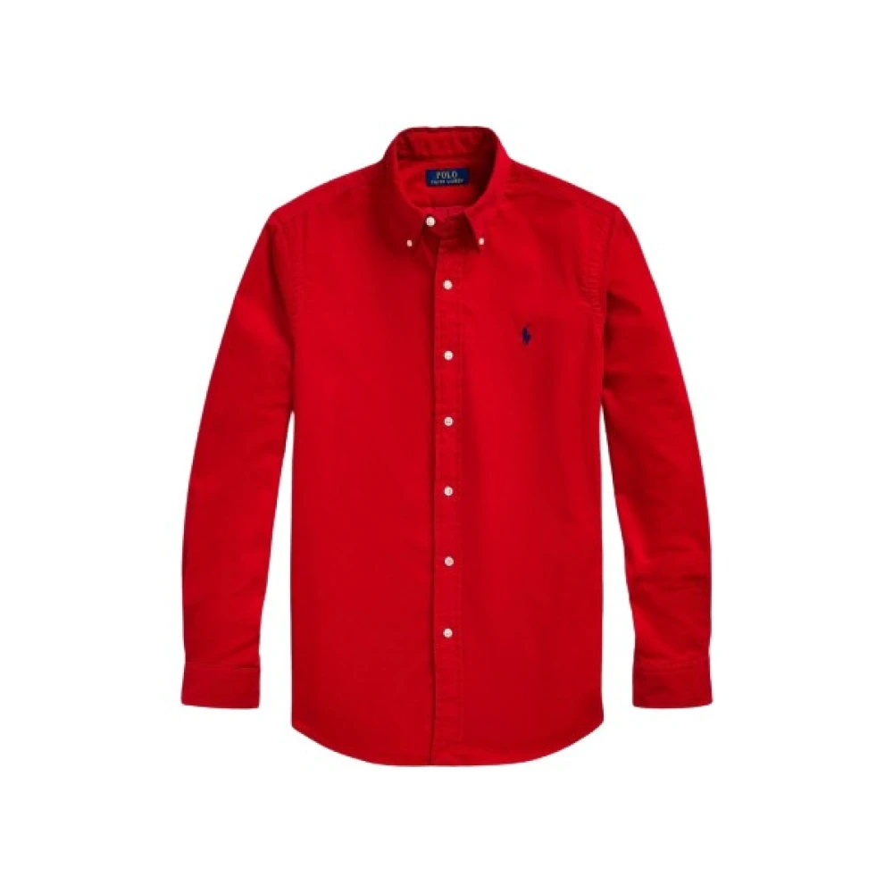 Polo Ralph Lauren Slim Fit Sammet Skjorta Red, Herr