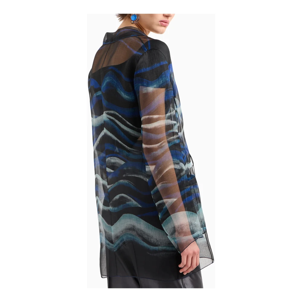 Giorgio Armani Zijden V-hals Shirt Multicolor Dames