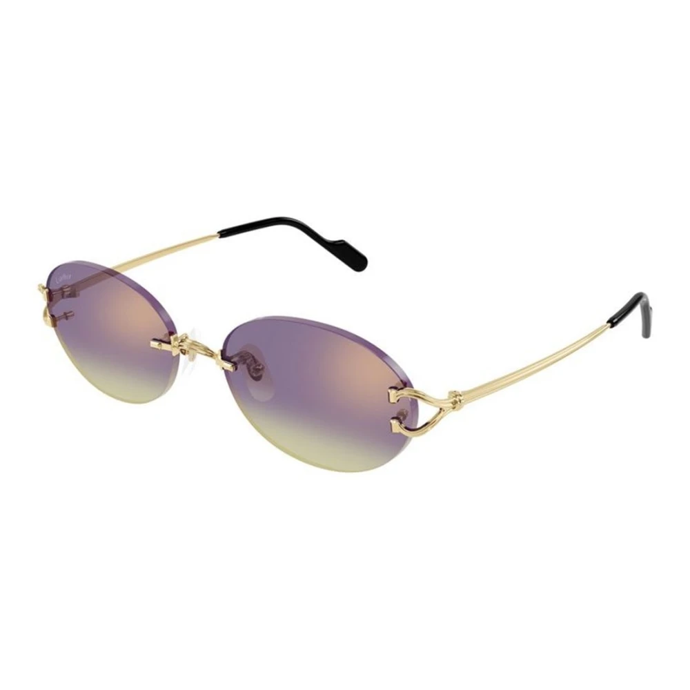 Cartier Unisex Yellow Sunglasses, 55 Mm, Oval Sunglasses