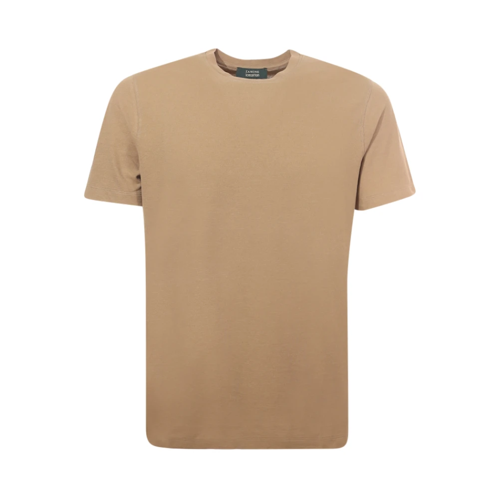Zanone Beige Crew-neck T-shirt Slim Fit Beige Heren