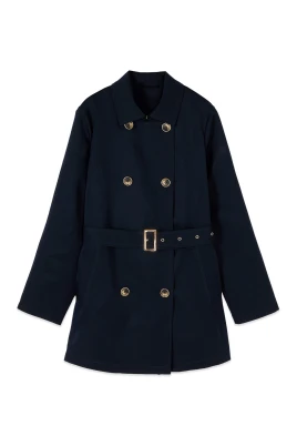 Klassisk midi-trenchcoat med dubbelknäppning