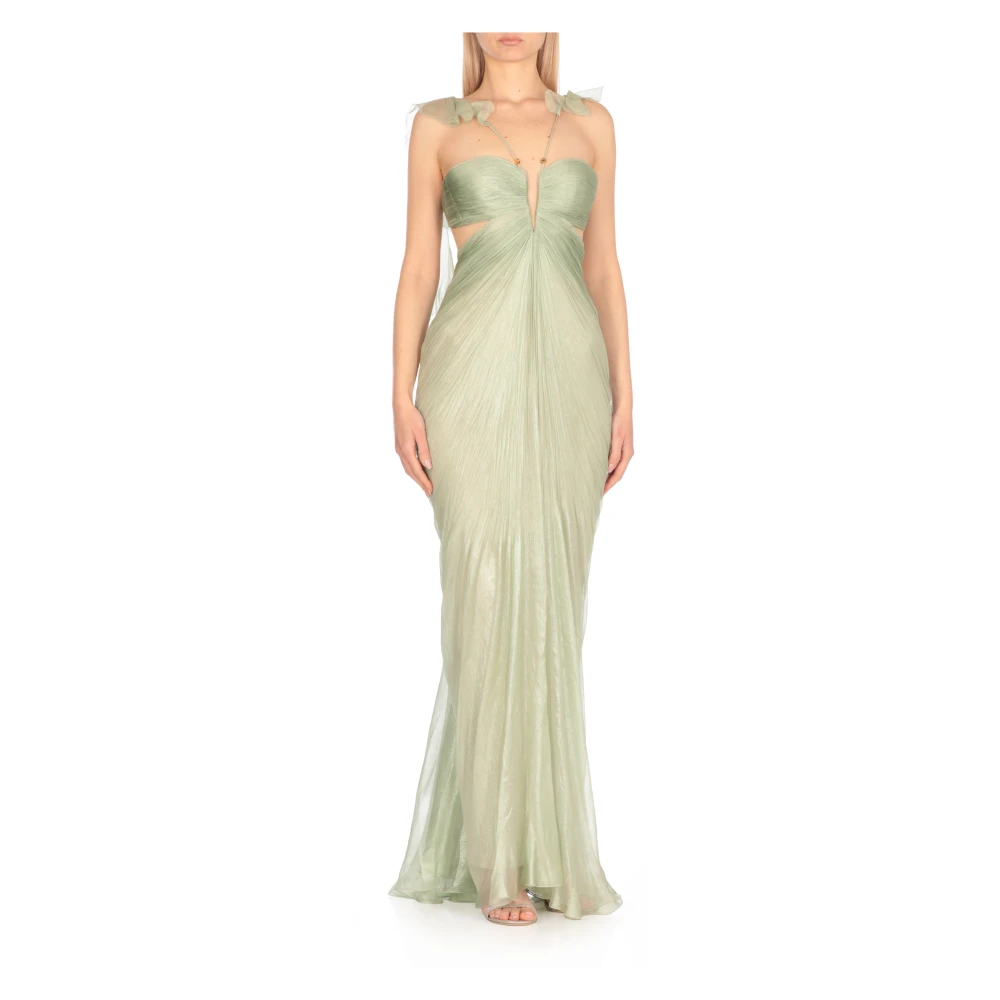 Maria Lucia Hohan Groene Zijden Jurk met Ruches Green Dames