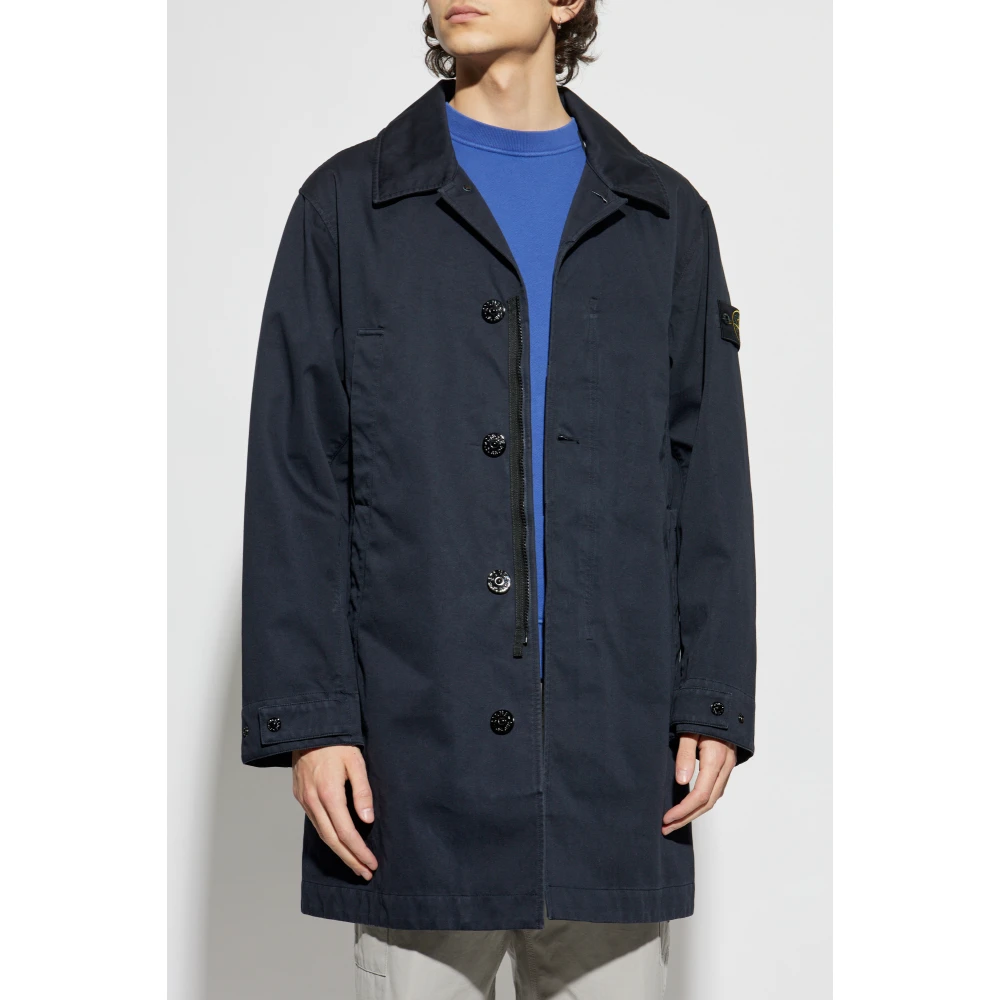 Stone Island Jas met logo Blue Heren