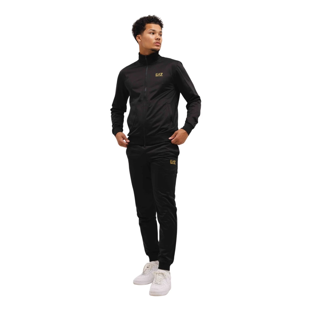 Emporio Armani Svart/Guld Herr Tracksuit Stilfull Modell Black, Herr