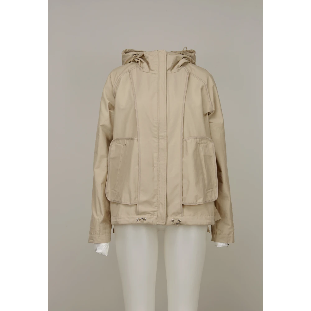 Milestone Sportieve Trenchcoat met capuchon Beige Dames